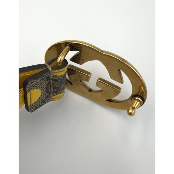 Gucci Women’s Interlocking G Polka Dot Supreme Canvas Belt Beige Ebony Yellow 95 main image 4